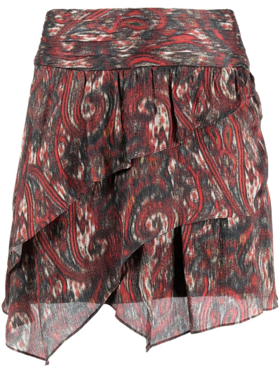 Iro Zully Printed Layered Mini Skirt In Multicolor