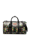 Kenzo Floral-print Faux-leather Holdall In Black