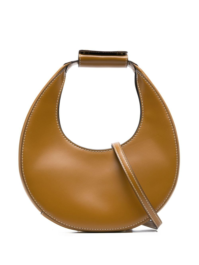 Staud Moon Leather Tote Bag In Ocher