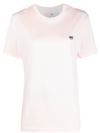 Chiara Ferragni Eyelike-patch Short-sleeve T-shirt In Pink