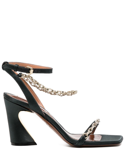 Zimmermann Crescent Chain Sandals In Black