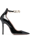 GEDEBE ANITA CHAIN-TRIMMED PUMPS