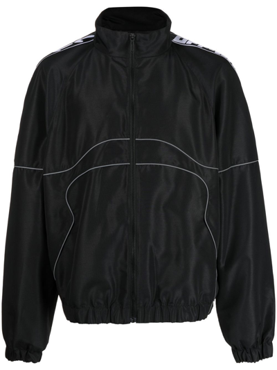 Off-white Elasticated-trim Line Detail Jacket In Black