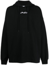 OFF-WHITE EMBROIDERED-LOGO COTTON HOODIE