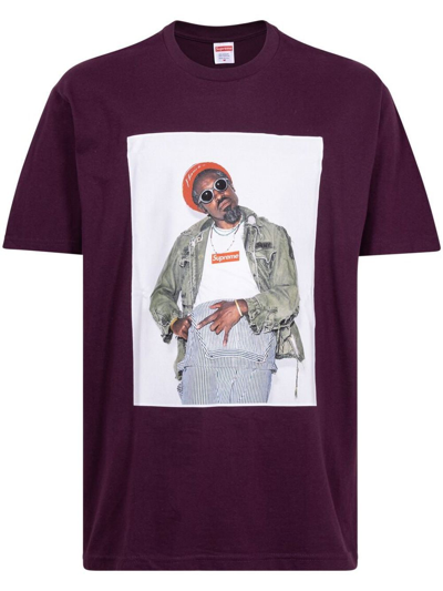 Supreme Andre 3000 Graphic-print T-shirt In Purple