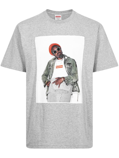 Supreme Andre 3000 Graphic-print T-shirt In Grey