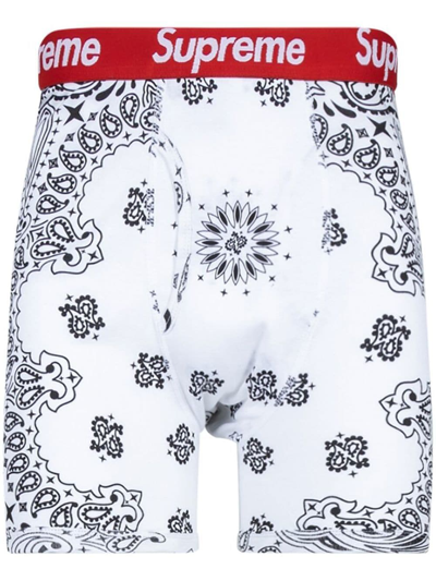 Supreme X Hanes Bandana-print Boxers In White