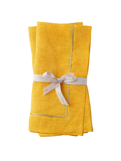 Joanna Buchanan Linen Dinner Napkins 2-piece Set In Yellow