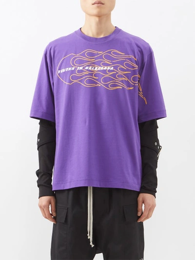 Youths In Balaclava Kaido T-shirt In Purple Cotton