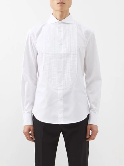 Brunello Cucinelli Tuxedo Shirt In White 1