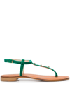 MADISON.MAISON EMBELLISHED LEATHER THONG SANDALS