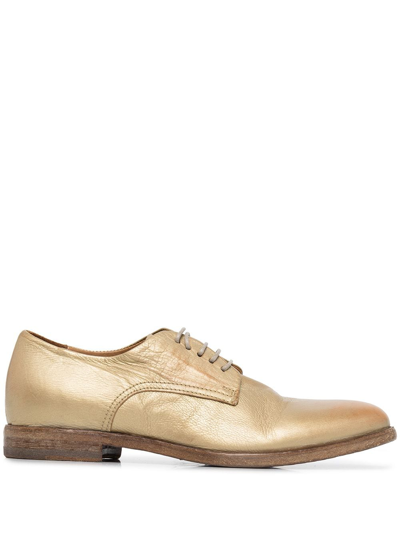 Moma Lace-up Leather Loafers In Gold