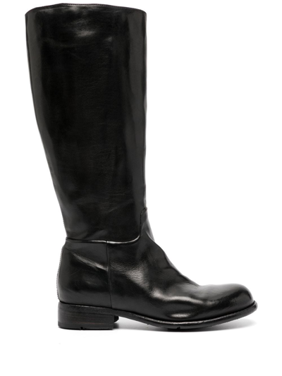 Madison.maison Knee-length Side-zip Boots In Black