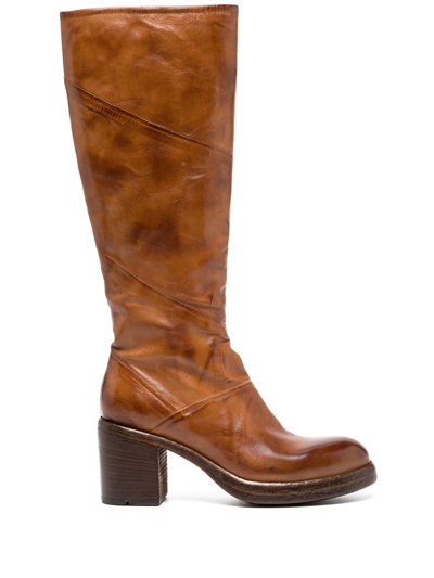 Madison.maison Knee-length Mid-heel Boots In Brown