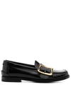 BALLY LARGE-BUCKLE PATENT LEATHER LOAFERS