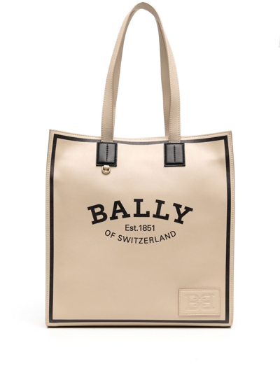 Bally Crystalia Logo-print Tote Bag In Brown