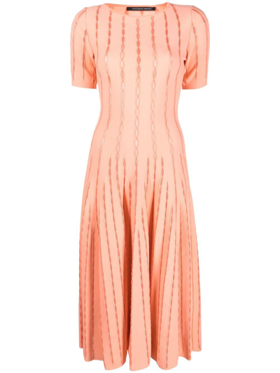 Antonino Valenti Embroidered-detail Knitted Midi Dress In Pink