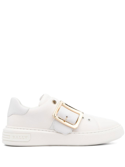 Bally Misty Buckle-detail Sneakers In White