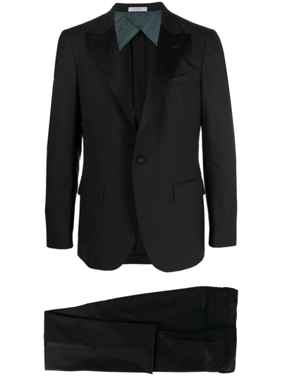 Boglioli Single-breasted Virgin Wool Dinner Suit In Black