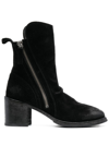 MOMA 70MM BURNISHED-EFFECT SUEDE ANKLE BOOTS