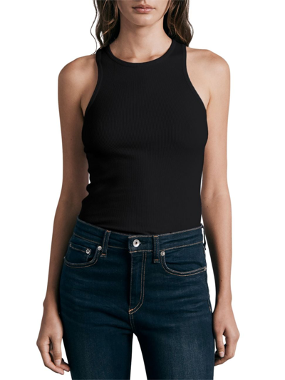 Rag & Bone Women's Essential Rib-knit Tank In Black