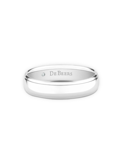De Beers Jewellers Women's Platinum Stepped Edge Band In White