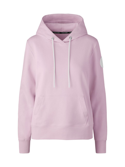 Canada Goose Logo-patch Performance Hoodie In Sunset Pink
