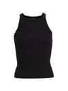Lna Dylan Rib-knit Fitted Tank Top In Black