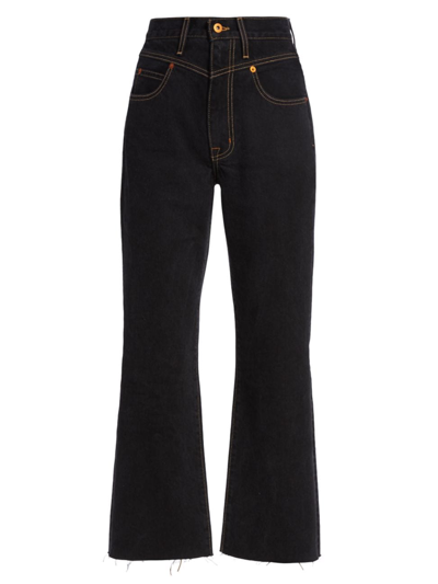 Slvrlake Frankie High Rise Cropped Flared Jeans In Night Flight