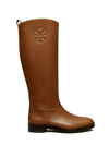 Tory Burch Women's Leather Logo Riding Boots In Brown