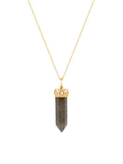 Sydney Evan Women's 14k Yellow Gold & Diamond Marquis Eye Long Stone Point Charm Necklace