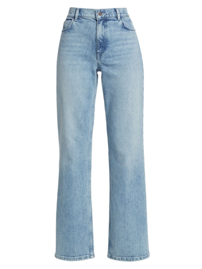 Lafayette 148 Women's York High-waisted Wide-leg Jeans In Stonewash Blue