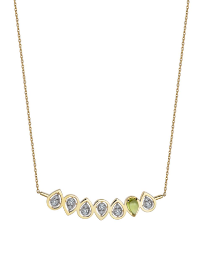 Melis Goral Women's Focus 14k Gold, Diamond & Peridot Pendant Necklace In Green