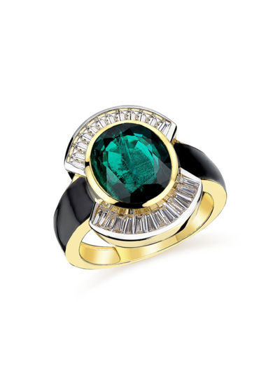 Melis Goral Women's Reflection 14k Gold, Diamond & Green Quartz Ring