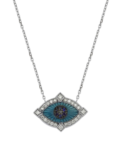 Melis Goral Women's Guardian 14k White Gold, Diamond & Blue Sapphire Necklace