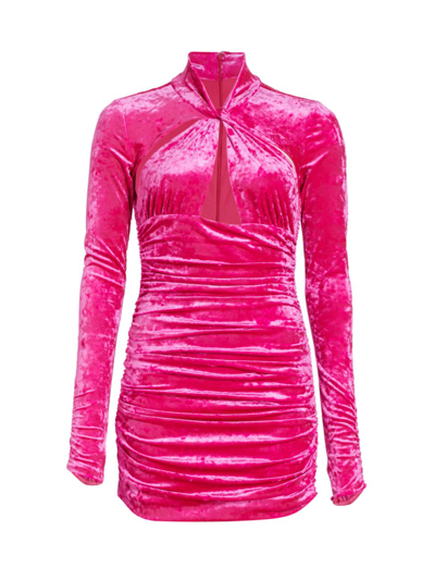 Ronny Kobo Women's Arsenia Crushed Velvet Twisted Minidress In Pink |  ModeSens
