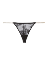 Fleur Du Mal Women's Crystal Bouquet Lace G-string In Black