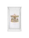 ATELIER CHOUX BABY'S CAROUSEL SATIN FITTED CRIB SHEET