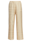 TOTÊME WOMEN'S MONOGRAM STITCH SILK PANTS