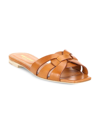 Saint Laurent Women's Tribute Leather Slides In Amber