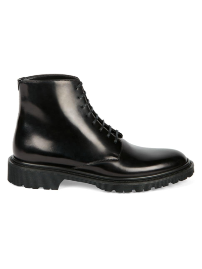 Saint Laurent 30mm Army Brushed Leather Boots In Black