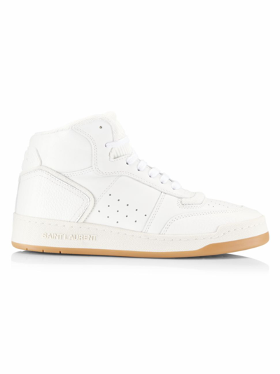 SAINT LAURENT WOMEN'S SL/80 LEATHER HIGH-TOP SNEAKERS