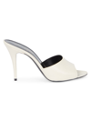 Saint Laurent Women's La 16 Leather Mules In White