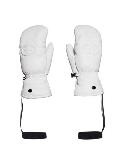 Goldbergh Women's Glacier Express Hilja Leather Mittens In White