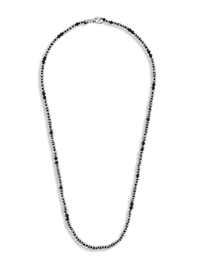 Jonas Studio Men's Sterling Silver, Onyx & Hematite Bead Necklace In Black Silver