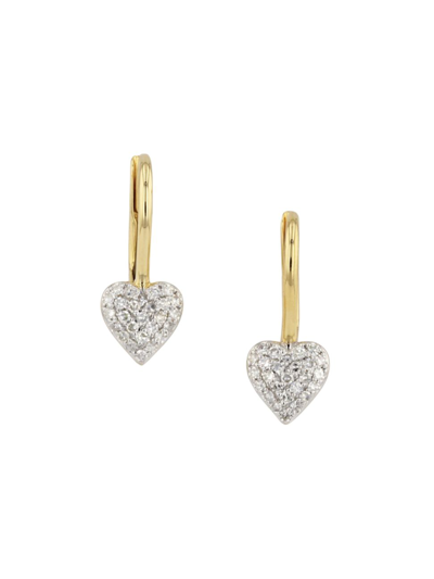 Phillips House Women's Affair 14k Gold & Diamond Mini Infinity Heart Earrings In Yellow Gold