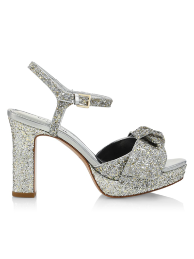 Kate Spade Women's Miya Glitter Ankle-strap Sandals In Silver Gold