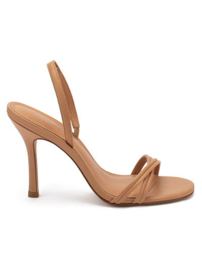 Larroude Women's Annie Leather High-heel Sandals In Tan