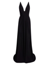 ANOTHER TOMORROW WOMEN'S GATHERED V-NECK GOWN