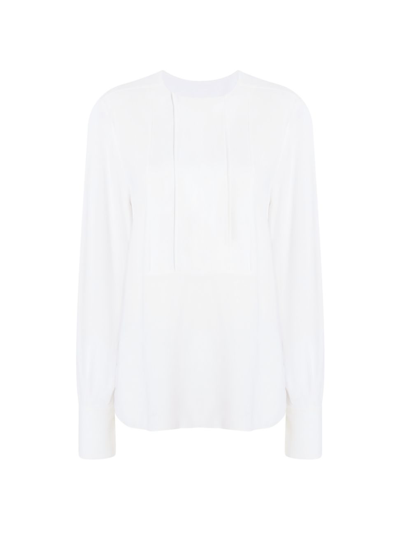 Another Tomorrow Women's Panelled Oversized Blouse In White